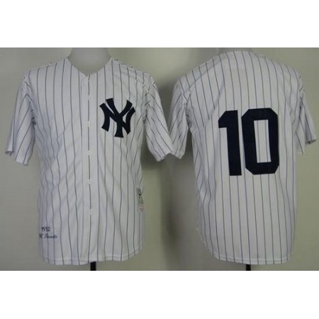 Mitchell and Ness 1952 Yankees #10 Phil Rizzuto Stitched White Throwback MLB Jersey