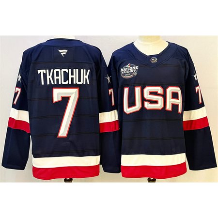 Youth USA #7 Keith Tkachuk Navy 2025 4 Nations Face-Off Stitched Jersey