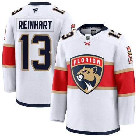 Men's Florida Panthers #13 Sam Reinhart White Premium Jersey