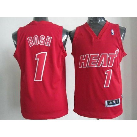 Heat #1 Chris Bosh Red Big Color Fashion Stitched NBA Jersey