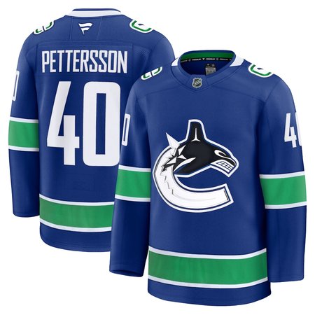Men's Vancouver Canucks #40 Elias Pettersson Blue Home Premium Jersey