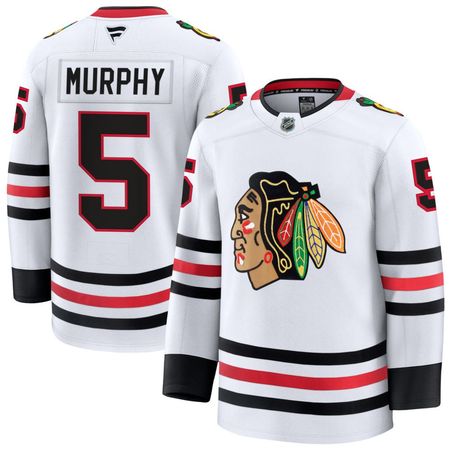 Men's Chicago Blackhawks #5 Connor Murphy White Away Premium Jersey