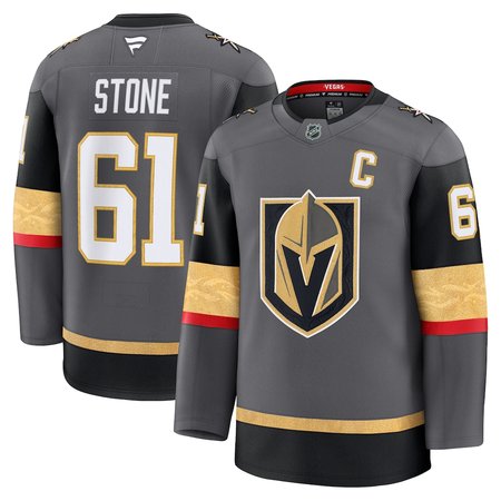 Men's Vegas Golden Knights #61 Mark Stone Gray Alternate Premium Jersey