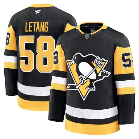 Men's Pittsburgh Penguins #58 Kris Letang Black Home Premium Jersey