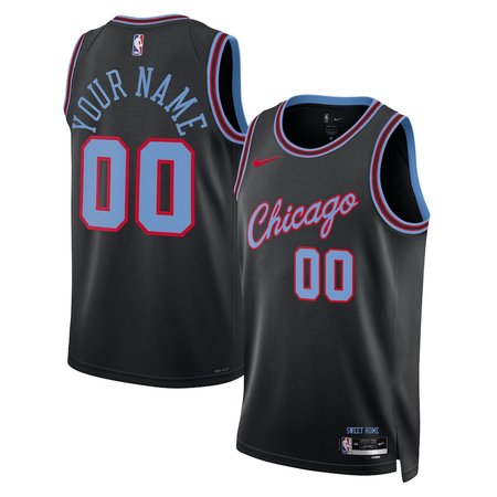 Men's Chicago Bulls Black 2025/26 City Edition Swingman Custom Jersey