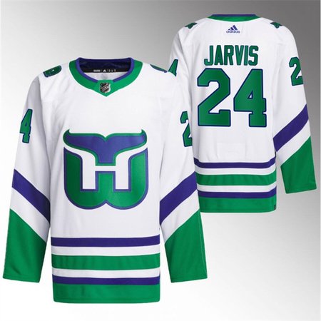 Men's Carolina Hurricanes #24 Seth Jarvis White Stitched Premium Jersey