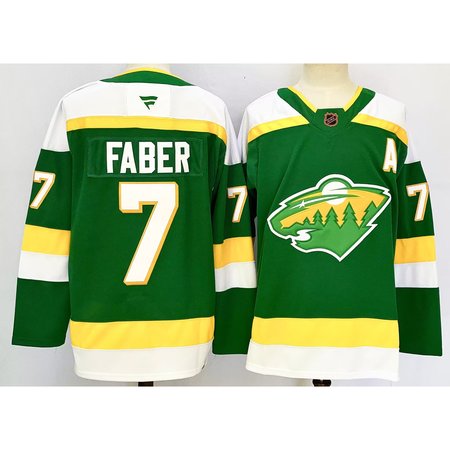 Youth Minnesota Wild #7 Brock Faber Green 2024-25 Alternate With A Patch Stitched Hockey Jersey