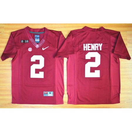 Crimson Tide #2 Derrick Henry Red 2016 National Championship Stitched Youth NCAA Jersey