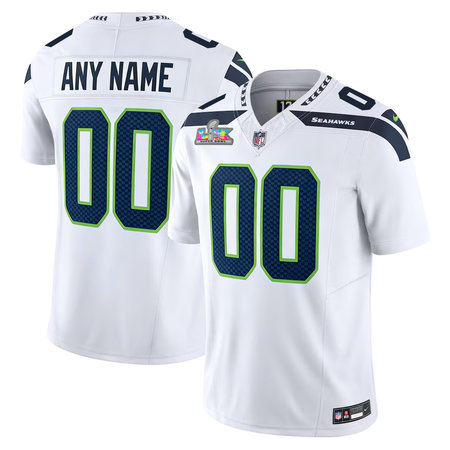 Youth Seattle Seahawks Custom White Super Bowl LX Vapor F.U.S.E. Limited Stitched Jersey