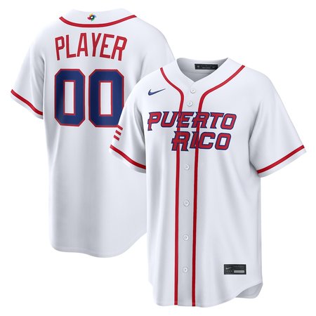 Men's Puerto Rico Baseball Custom White 2026 World Baseball Classic Home Jersey