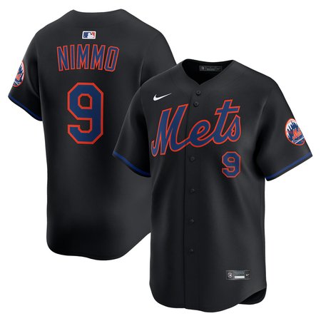 Men's New York Mets #9 Brandon Nimmo Black Alternate 2025 Limited Stitched Jersey