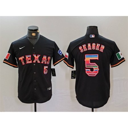 Men's Texas Rangers #5 Corey Seager Black Mexico Cool Base Stitched Baseball Jersey