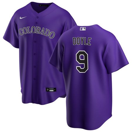 Men's Colorado Rockies #9 Brenton Doyle Nike Purple Alternate Replica Jersey
