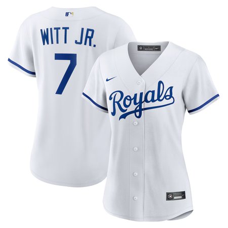 Women's Kansas City Royals #7 Bobby Witt Jr. Nike White Home Replica Player Jersey