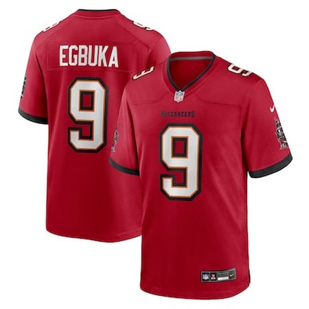 Men's Tampa Bay Buccaneers #1 Emeka Egbuka Nike Red 2025 NFL Draft First Round Pick Game Jersey