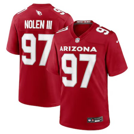 Men's Arizona Cardinals #1 Walter Nolen Nike Cardinal 2025 NFL Draft First Round Pick Game Jersey