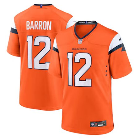 Men's Denver Broncos #1 Jahdae Barron Nike Orange 2025 NFL Draft First Round Pick Game Jersey