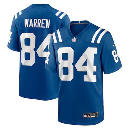 Men's Indianapolis Colts #1 Tyler Warren Nike Royal 2025 NFL Draft First Round Pick Game Jersey