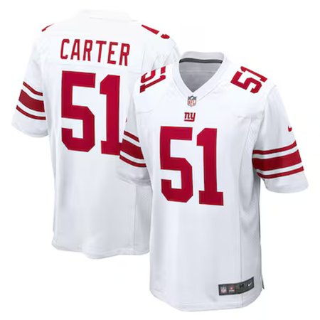 Men's New York Giants #1 Abdul Carter Nike White First Round Pick Game Jersey