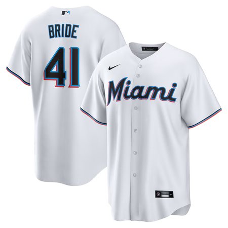 Men's Miami Marlins #41 Jonah Bride Nike White Home Replica Jersey
