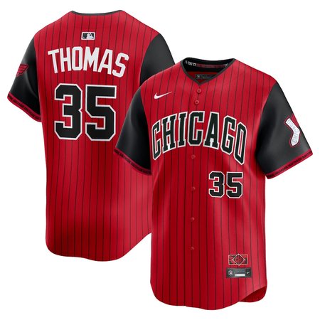 Men's Chicago White Sox #35 Frank Thomas Nike Red/Black 2025 City Connect Limited Retired Player Jersey