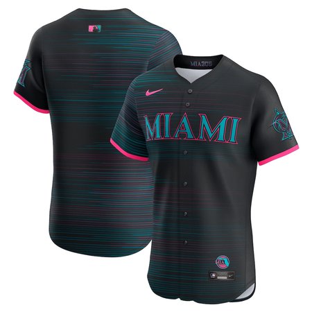 Youth Miami Marlins Nike Black 2025 City Connect Elite Jersey