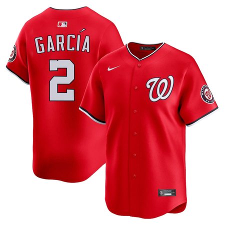 Men's Washington Nationals #2 Luis Garcia Nike Red Home Limited Player Jersey