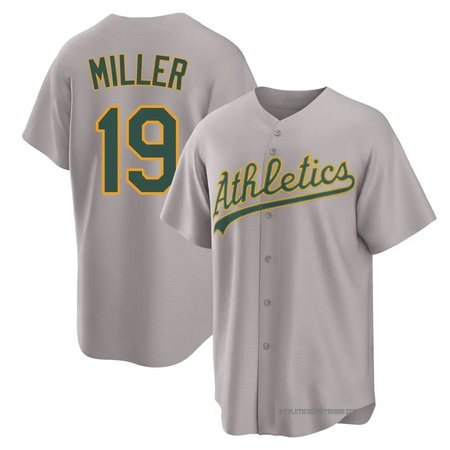 Men's Oakland Athletics #19 Mason Miller Nike Gray Home Limited Player Jersey
