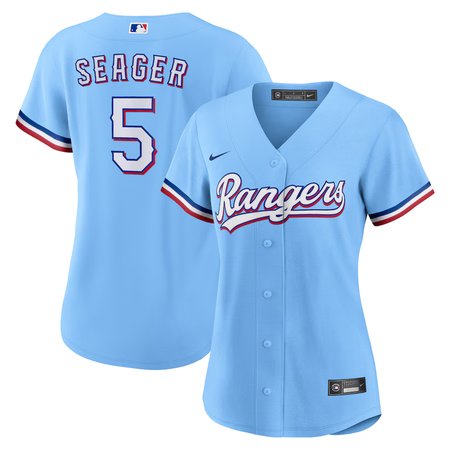 Women's Texas Rangers #5 Corey Seager Light Blue Alternate Replica Player Jersey