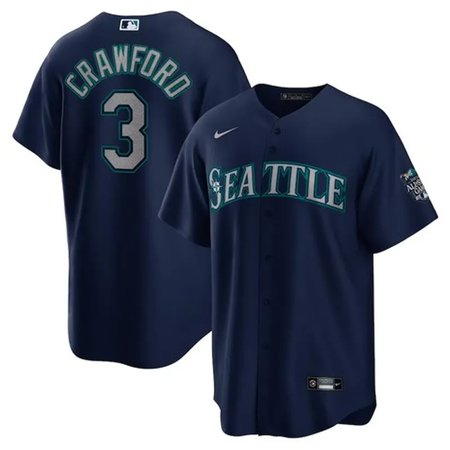 Men's Seattle Mariners #3 J.P. Crawford Nike Navy Home Replica Jersey