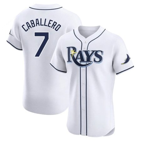 Men's Tampa Bay Rays #7 Jose Caballero Nike White Home Elite Player Jersey