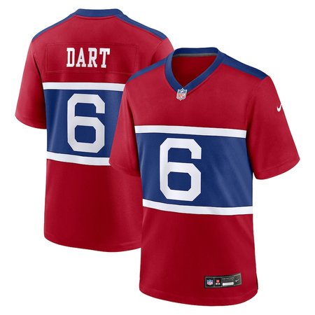 Youth New York Giants #6 Jaxson Dart Nike Red Alternate Century Red Game Jersey
