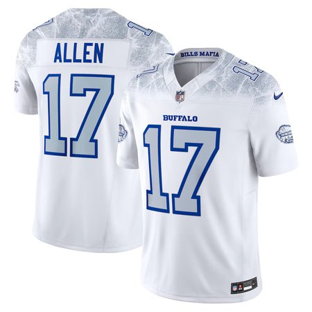 Men's Buffalo Bills #17 Josh Allen White Rivalries Collection F.U.S.E. Vapor Limited Stitched Jersey
