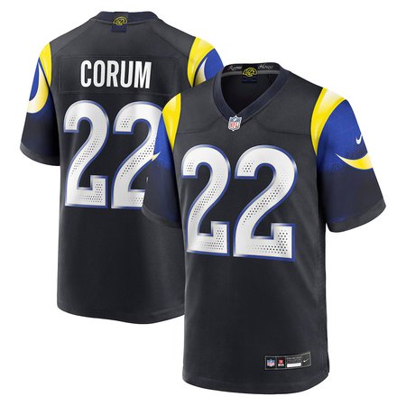 Men's Los Angeles Rams #22 Blake Corum Black Rivalries Collection Game Jersey