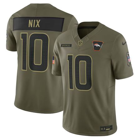 Youth Denver Broncos #10 Bo Nix Nike Olive 2025 Salute to Service Limited Jersey