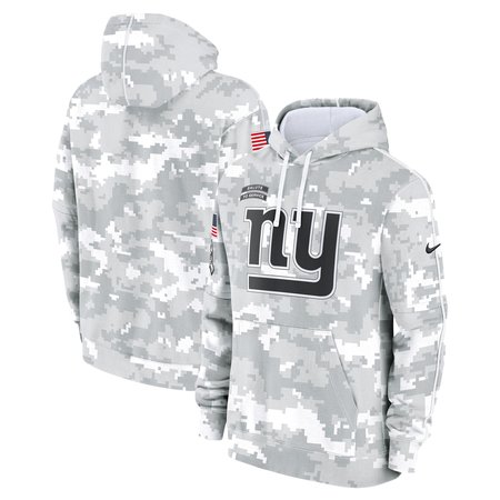 Men's New York Giants Nike Arctic Camo 2024 Salute to Service Club Fleece Pullover Hoodie