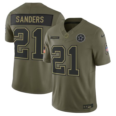 Youth's Dallas Cowboys #21 Deion Sanders Nike Olive 2025 Salute to Service Retired Limited Jersey