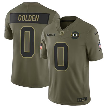 Men's Green Bay Packers #0 Matthew Golden Nike Olive 2025 Salute to Service Retired Limited Jersey