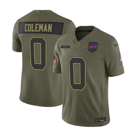 Men's Buffalo Bills #0 Keon Coleman Nike Olive 2025 Salute to Service Retired Limited Jersey