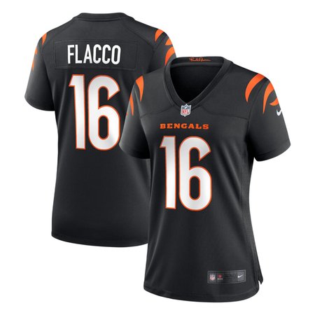 Women's Cincinnati Bengals #16 Joe Flacco Nike Black Team Game Jersey