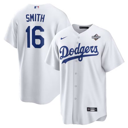Youth Los Angeles Dodgers #16 Will Smith Nike White 2025 World Series Home Replica Player Jersey