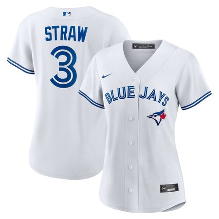 Women's Toronto Blue Jays #3 Myles Straw Nike White Home Replica Jersey