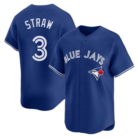 Men's Toronto Blue Jays #3 Myles Straw Nike Royal Home Replica Jersey
