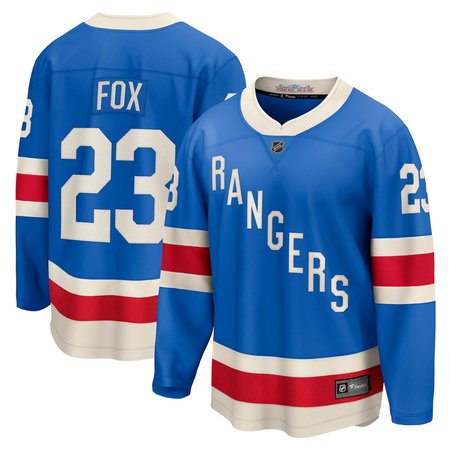 Men's New York Rangers #23 Adam Fox Blue Centennial Breakaway Jersey