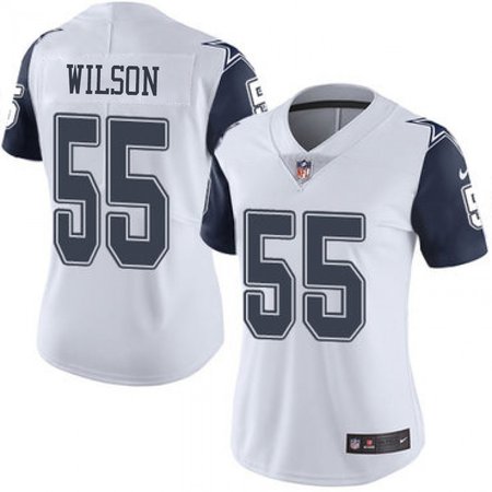 Women's Dallas Cowboys #55 Logan Wilson Esch White Color Rush Vapor Limited Stitched Jersey