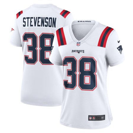 Women's New England Patriots #38 Rhamondre Stevenson Nike White Game Player Jersey