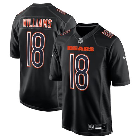 Men's Chicago Bears #18 Caleb Williams Carbon Black Fashion Game Jersey