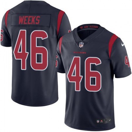 Texans #46 Jon Weeks Navy Blue Men's Stitched NFL Limited Rush Jersey