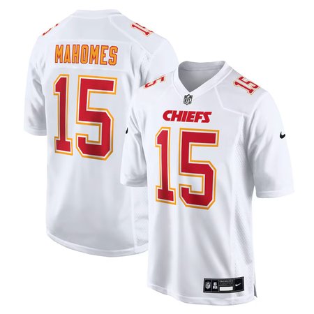 Men's Kansas City Chiefs #15 Patrick Mahomes Tundra White Fashion Game Jersey