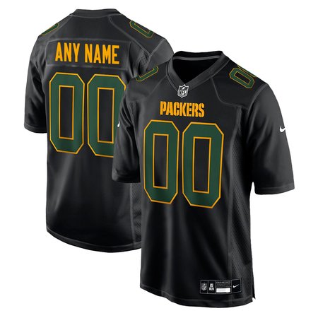 Men's Green Bay Packers Custom Nike Carbon Black Fashion Game Jersey